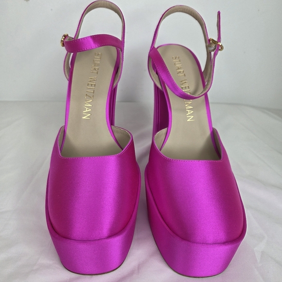 NWT Stuart Weitzman Size 10 Platform Heels In Hot Pink Shoes - Picture 6 of 13